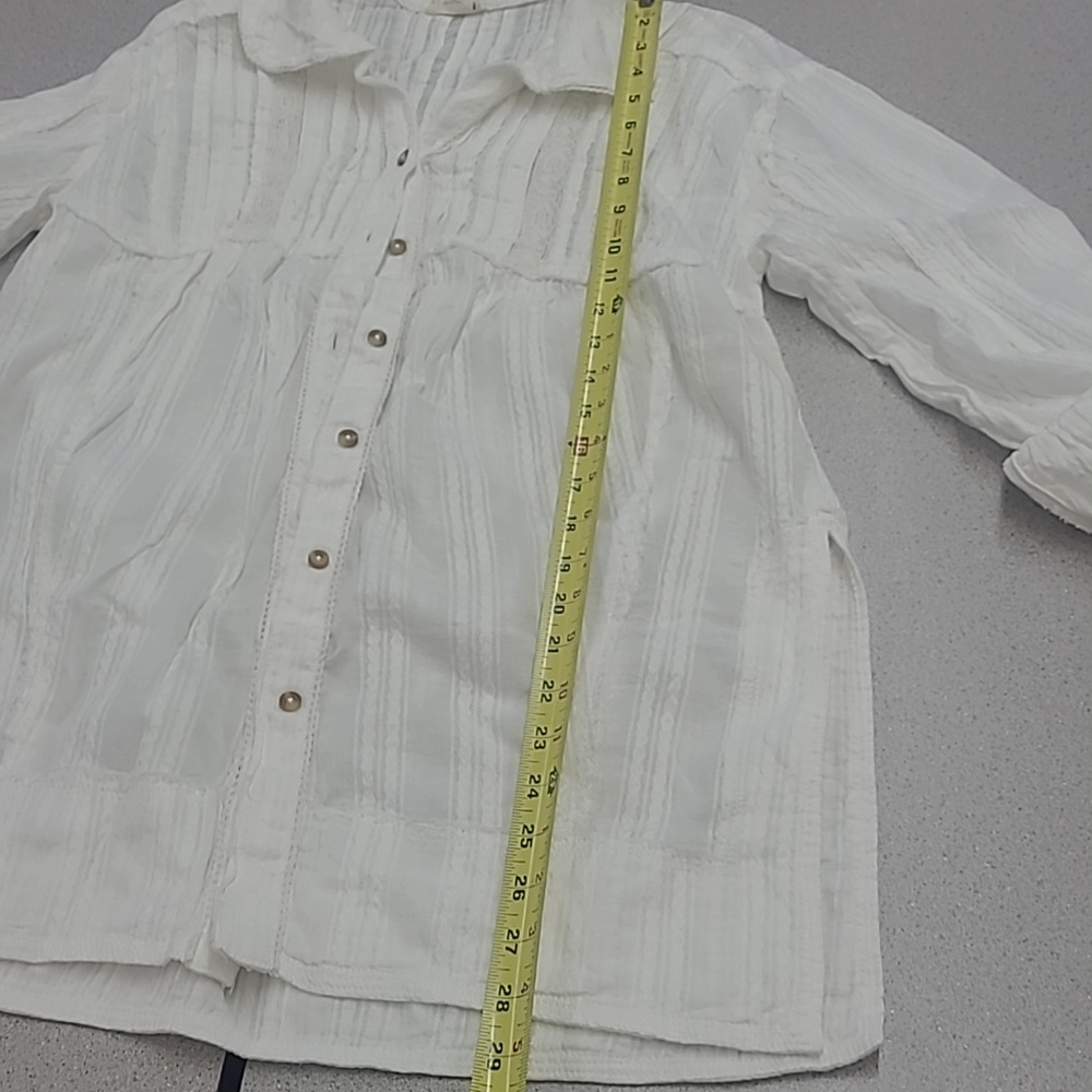 Pilcro White Cotton Lightweight Button-Up Tunic/Swim Cover Size S - Picture 4 of 12